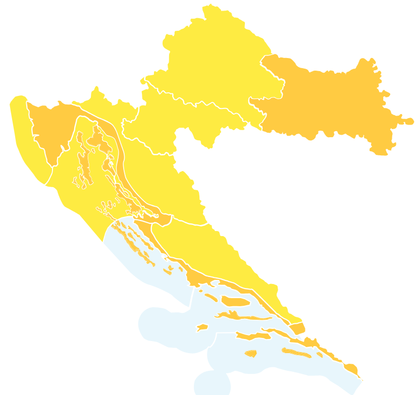 DHMZ: Za osječku i splitsku regiju narančasto upozorenje