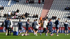 Zagrijavanje igrača prije utakmice, Foto: Ante Cizmic /CROPIX