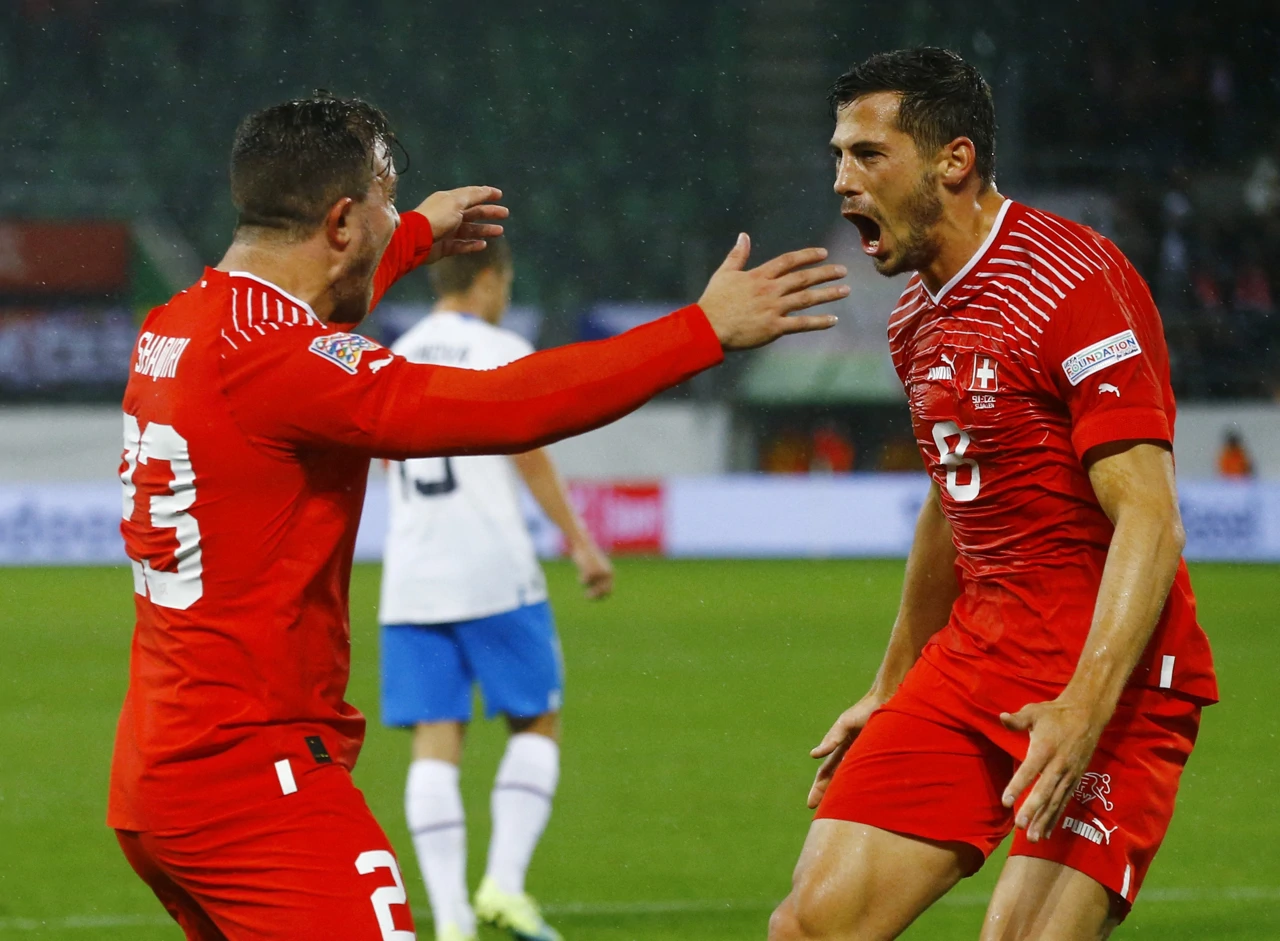 Slavlje igrača Švicarske, Foto: /Arnd Wiegmann/REUTERS
