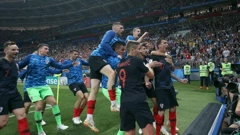 Slavlje nakon gola Mandžukića Englezima u polufinalu SP-a 2018. 