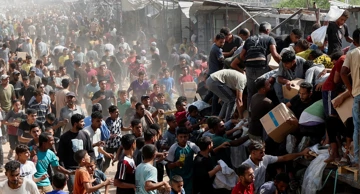 Palestinci preuzimaju humanitarnu pomoć, Khan Younis, 11. listopada