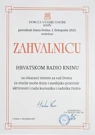 Zahvalnica Hrvatskom radio Kninu, Foto: H. Gunjača/HRT