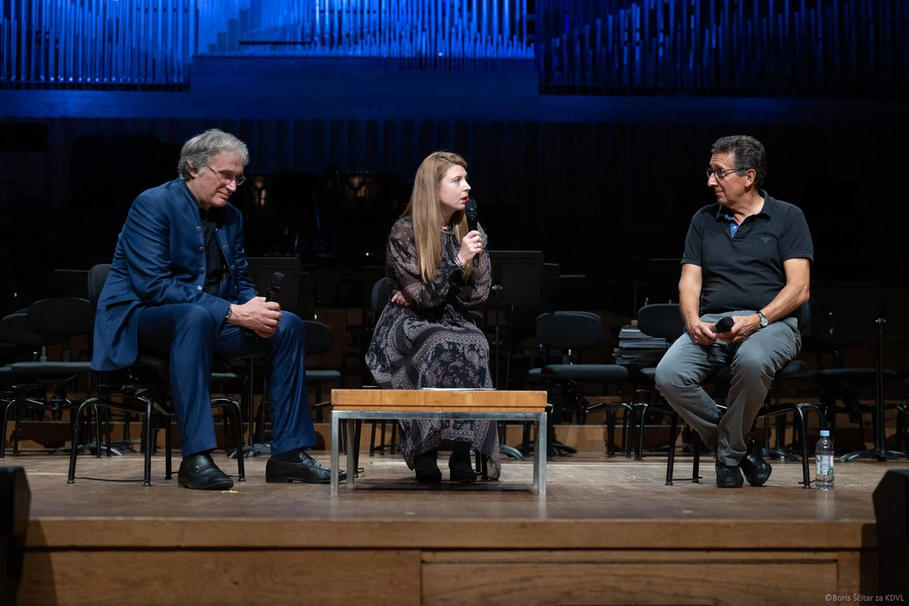 Thierry Escaich, Jelena Knešaurek Carić i Pascal Rophé, Foto: Boris Ščitar/KDVL