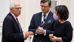 Josep Borrell, Dmytro Kuleba i Annalena Baerbock tijekom sigurnosne konferencije u Münchenu