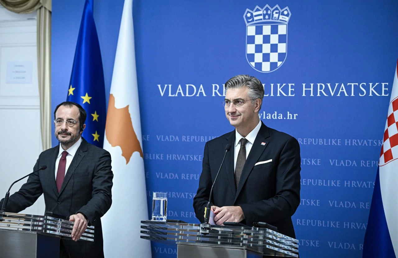 Ciparski predsjednik s premijerom Plenkovićem