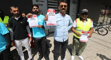 Wolt delivery workers protest