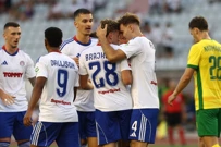 Igrači Hajduka slave gol Brajkovića za 1:0, Foto: Vojko Bašić/CROPIX