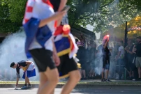 U fan zoni na Bundeku zapaljene baklje, Foto: Sandra Simunovic /PIXSELL
