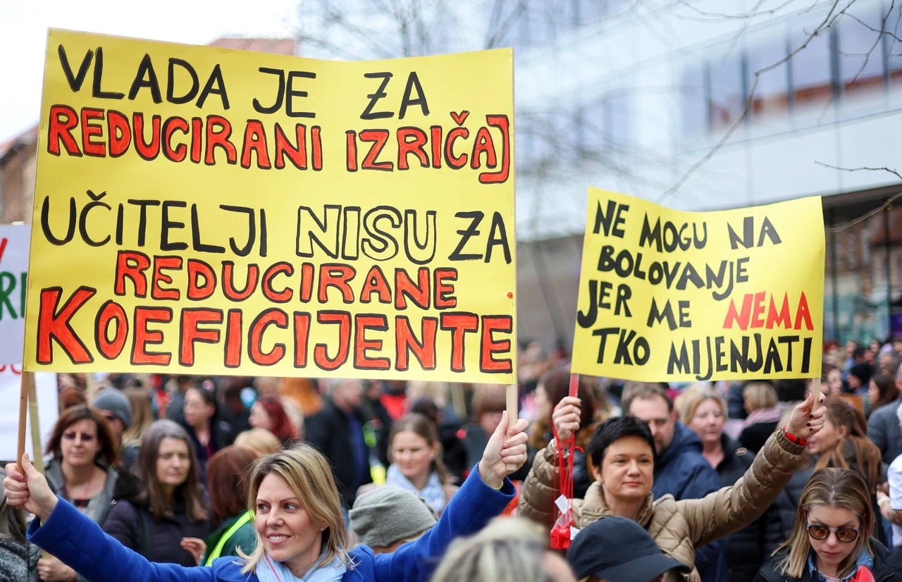 Prosvjed prosvjetara, Foto:  Sanjin Strukic /PIXSELL
