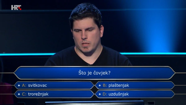 Natjecatelj Roko Sven Surać, Foto: Tko želi biti milijunaš?/HRT